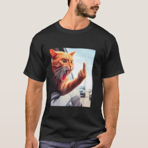 Camiseta Gato Divertido Dedo Medio Gato Divertido En El Coc
