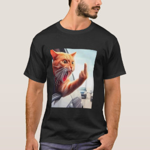 Camiseta Gato Divertido Dedo Medio Gato Divertido En El Coc