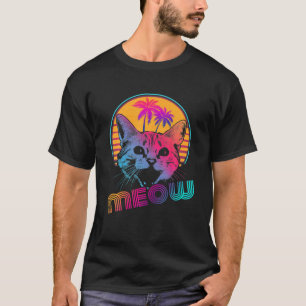 Camiseta Gato divertido del gato Meow Retro Lover