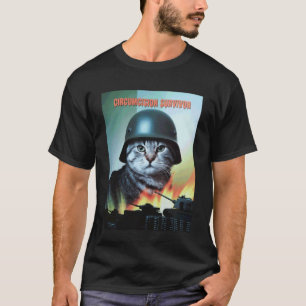 Camiseta Gato Divertido Dice Parodia de Superviviente de Ci