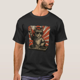 Camiseta Gato Divertido DJ Tostador Retro Disco Baile Club 