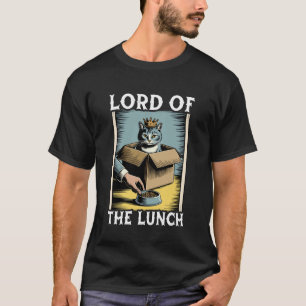 Camiseta Gato Divertido En Caja Señor Del Almuerzo Amante D
