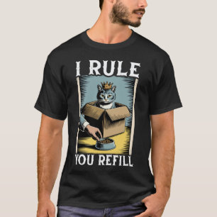 Camiseta Gato Divertido En Caja Yo Mando Tú Rellena Amante