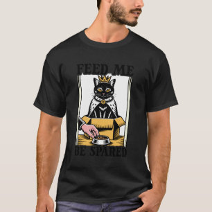 Camiseta Gato Divertido En La Caja Aliméntame Seré Perdido