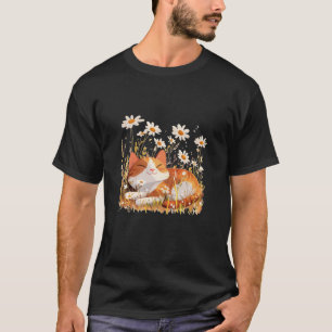 Camiseta Gato Divertido en Prado de Flores para Margaritas