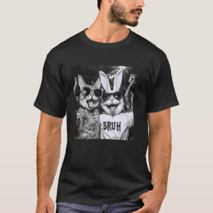 Camiseta Gato divertido en una fiesta de Pascua con el cone