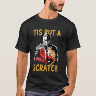 Camiseta Gato Divertido Es Solo Un Rasguño Caballero Mediev