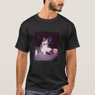 Camiseta Gato Divertido Fumando Cigarrillo Cerveza Gen Z 4 