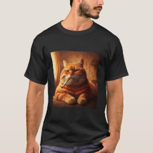 Camiseta Gato Divertido Fumando Cigarrillo Diseño de Meme d