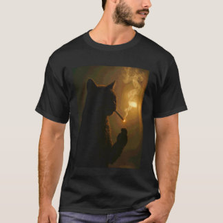 Camiseta Gato Divertido Fumando Cigarrillo Meme de la Gener