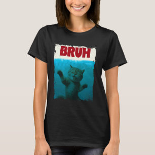 Camiseta Gato Divertido Gatito Bruh Meme Dicho Divertido Pa