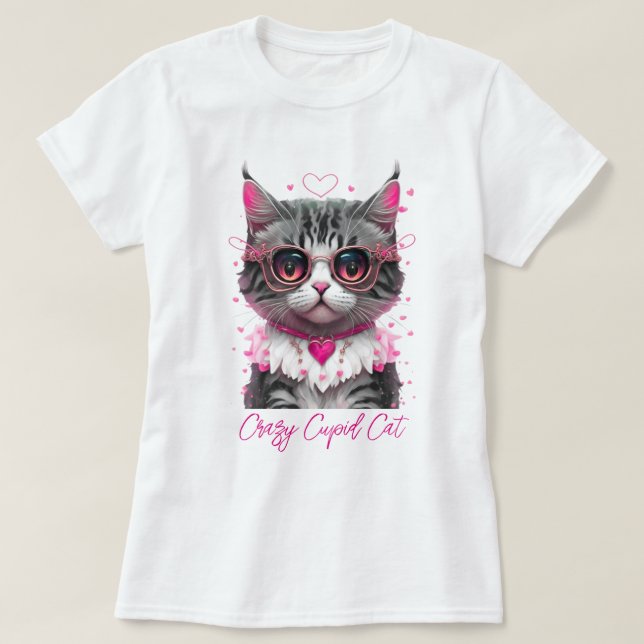 CAMISETA GATO DIVERTIDO "GATO LOCO" (Diseño del anverso)