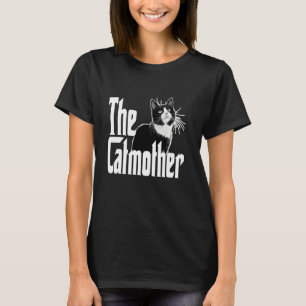 Camiseta Gato Divertido Gatomadre Gato Negro y Blanco Madre