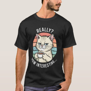 Camiseta Gato Divertido Gatos Gatito Bebedor de Café Sarcás