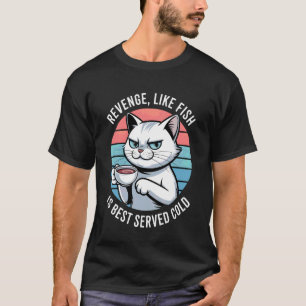 Camiseta Gato Divertido Gatos Gatito Bebedor de Café Sarcás