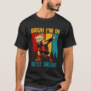 Camiseta Gato Divertido Haciendo Dab Bruh Estoy en Primer G