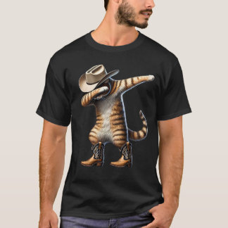 Camiseta Gato divertido haciendo dabbing vaquero occidental