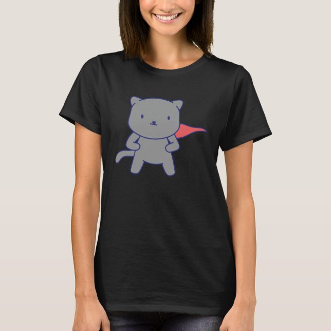 Camiseta gato divertido héroe (Anverso)