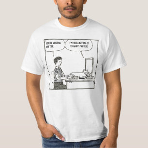 Camiseta Gato Divertido Humor Laboral de Oficina Caricatura