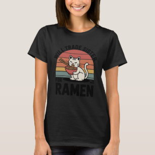 Camiseta Gato Divertido Intercambia Hermana por Ramen Kawai