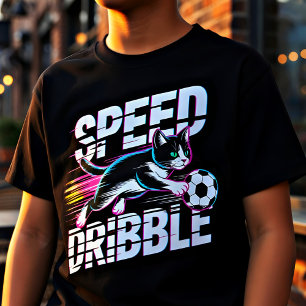 Camiseta Gato Divertido Jugando Fútbol - Regalo para Niños