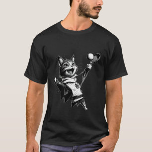 Camiseta Gato Divertido Jugando Ping Pong para Deportistas 
