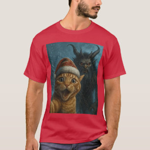 Camiseta Gato divertido Krampus Sie Navidad Horror Meme fam