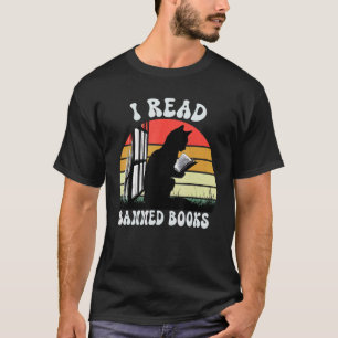 Camiseta Gato Divertido Leo Libros Prohibidos Bibliófilos A