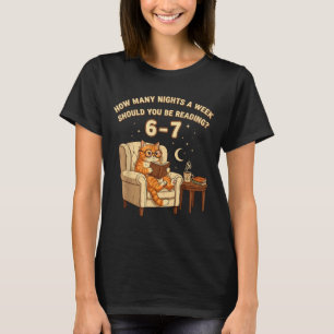 Camiseta Gato Divertido Leyendo 6-7 Meme Amante de Libros E