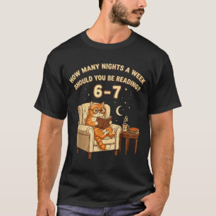 Camiseta Gato Divertido Leyendo 6-7 Meme Amante de los Libr