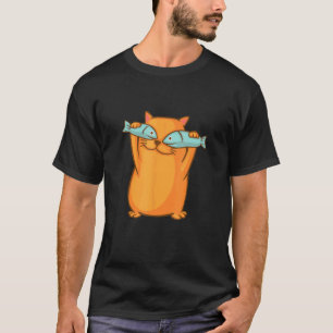 Camiseta Gato divertido lindo tiene ojos de pez, raspadores