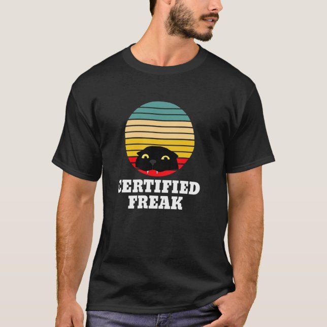 Camiseta Gato divertido meme freak certificado (Anverso)