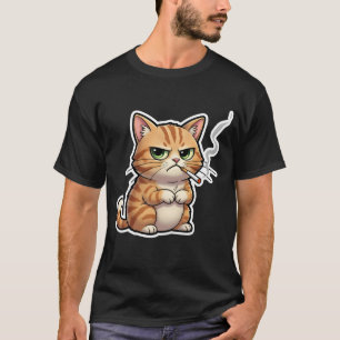 Camiseta Gato divertido meme gato fumando cigarrillo