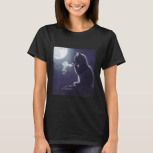Camiseta Gato Divertido Meme Gato Fumando Gato Pensando Hum