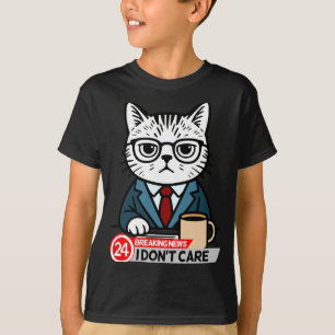 Camiseta Gato Divertido Meme Humor Sarcástico No Me Importa