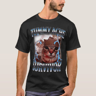 Camiseta gato divertido meme superviviente de dolor de barr