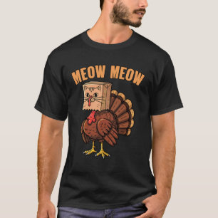 Camiseta Gato divertido Meow Meow Pavo Día de Acción de Gra
