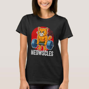 Camiseta Gato Divertido Meowscles Gimnasio Levantamiento de