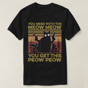 Camiseta Gato Divertido Miau Miau Peow Peow