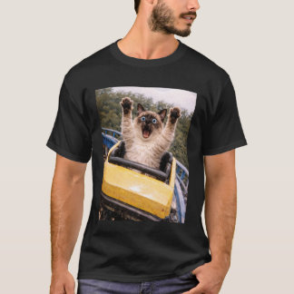 Camiseta Gato Divertido Montaña Rusa Meme Tonto Gráfico Sia