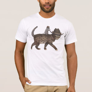 Camiseta Gato divertido montando vaquero