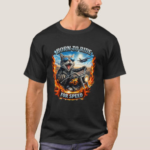 Camiseta Gato Divertido Motocicleta Motociclista Gato Selfi
