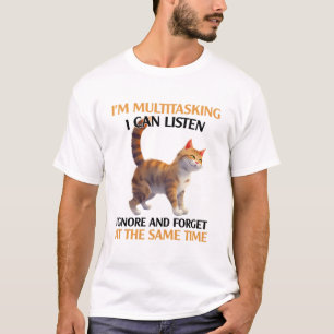 Camiseta Gato divertido multitarea