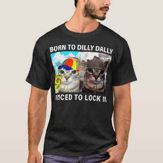 Camiseta Gato Divertido Nacido Para Holgazanear Obligado A
