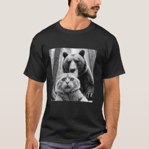 Camiseta Gato Divertido Oso La Última Selfie