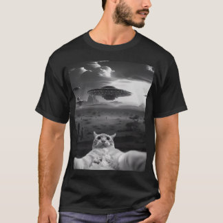 Camiseta Gato Divertido Ovni Alien
