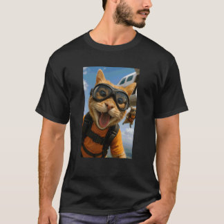 Camiseta Gato Divertido Paracaidismo Buceador Amante De Ani