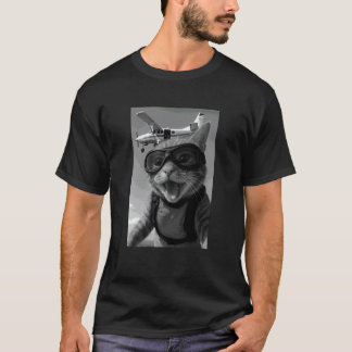 Camiseta Gato Divertido Paracaidismo Buceador Amante De Ani