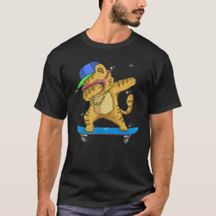 Camiseta Gato Divertido Patinando Gatito Dab Patineta