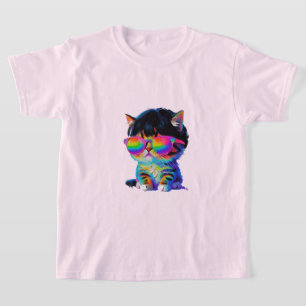 Camiseta Gato Divertido Pequeño y Lindo (Pintura No. 1)